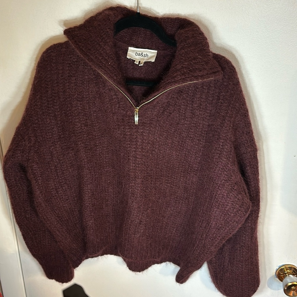 Ba&sh knitwear wool jumper size 1 Bordeaux